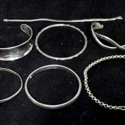Sterling silver bracelet lot