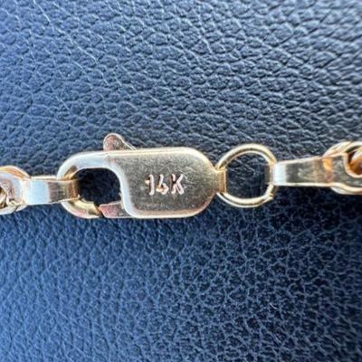 14 k Gold cross & rope necklace Reserve set