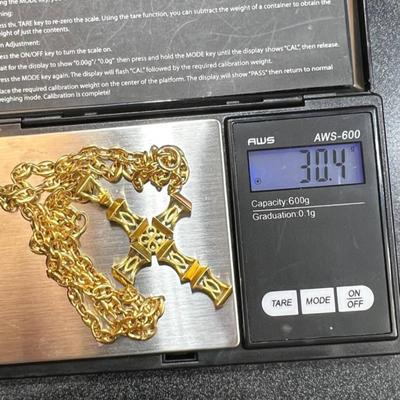 18 k Gold cross necklace Reserve set