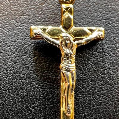 14 k Gold cross necklace 20 in