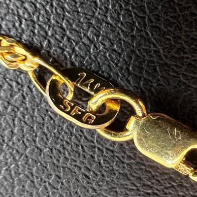 14 k Gold cross necklace 20 in