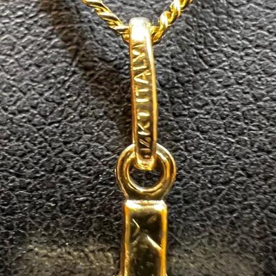 14 k Gold cross necklace 20 in