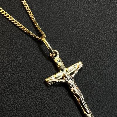 14 k Gold cross necklace 20 in