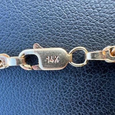 14 k Gold necklace and cross