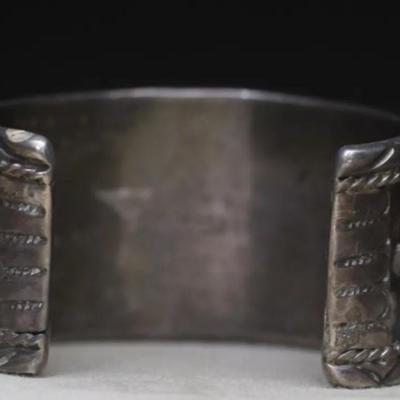 Sterling silver turquiose sighned cuff bracelet