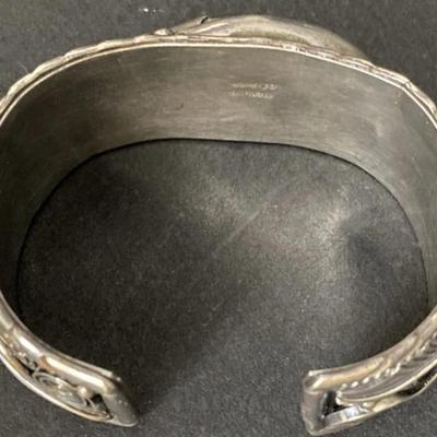 Sterling silver turquiose bear claw bracelet sighned