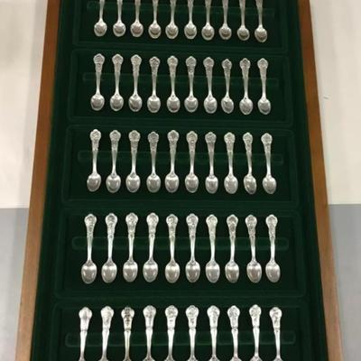 State flower spoon set sterling silver 240 g total each is 3 in