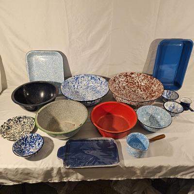 Assorted Enamelware Bowls & More (K-JS)