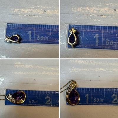 14 k Gold and diamond sapphire necklace earing set