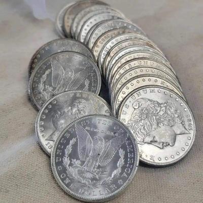 Lot 20 1883 CC Morgan silver dollars BU Reserve set