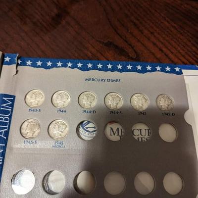 Mercury dime book incomplete
