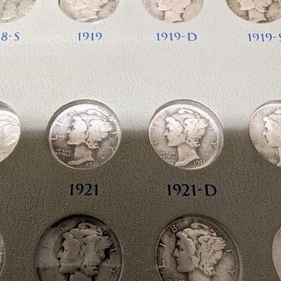 Mercury dime book incomplete