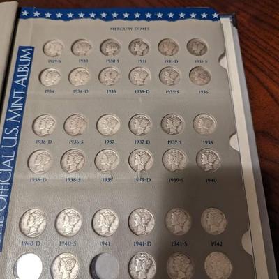 Mercury dime book incomplete