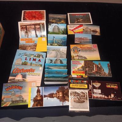 VINTAGE CARDBOARD ADVERTISING FANS & POSTCARDS