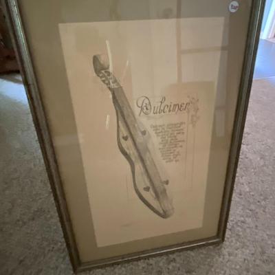 Framed Series of Appalachian Instruments Prints, Signed and Numbered (218/300)