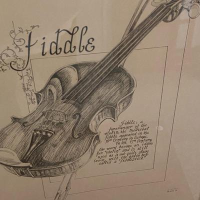 Framed Series of Appalachian Instruments Prints, Signed and Numbered (218/300)