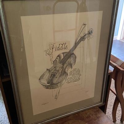 Framed Series of Appalachian Instruments Prints, Signed and Numbered (218/300)