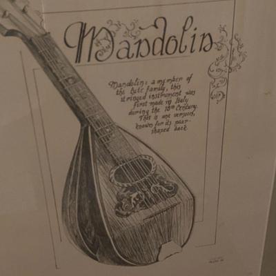 Framed Series of Appalachian Instruments Prints, Signed and Numbered (218/300)