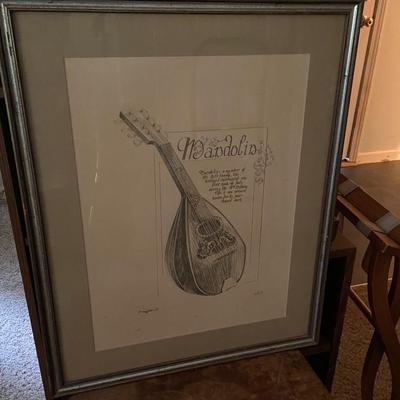 Framed Series of Appalachian Instruments Prints, Signed and Numbered (218/300)