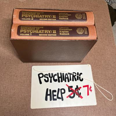 Psychiatry books & sign