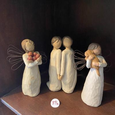 Three Willow Tree Angel Figurines