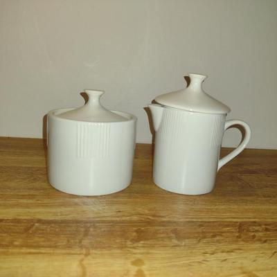 LNT Home White Dinnerware with Decorative Edge- 50 Pieces