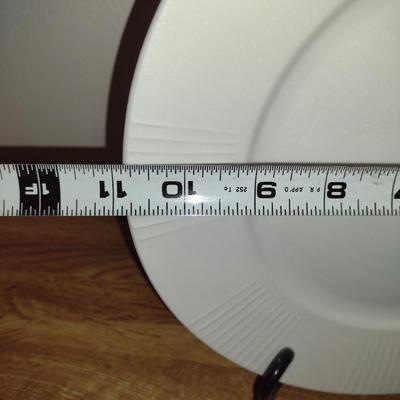 LNT Home White Dinnerware with Decorative Edge- 50 Pieces