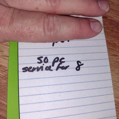 LNT Home White Dinnerware with Decorative Edge- 50 Pieces