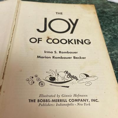 Vintage Kitchen Glassware and Rare 1953 Edition of Joy of Cooking Cookbook