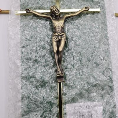 Six Wood & Metal Wall Mount Crucifixes