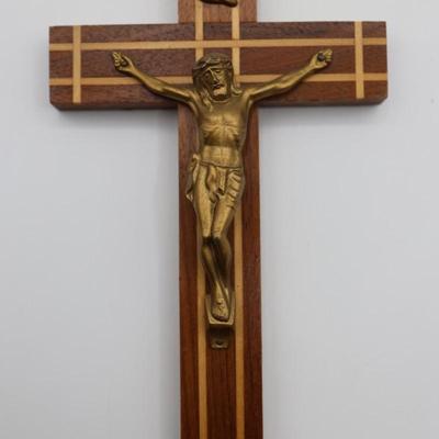 Six Wood & Metal Wall Mount Crucifixes