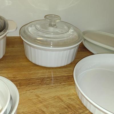 Collection of French White Corning Ware-