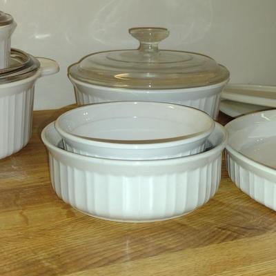 Collection of French White Corning Ware-
