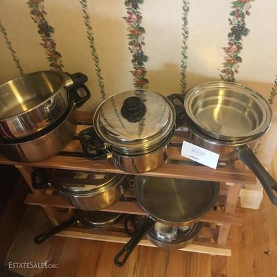 LOT 51- Set Of Health Craft Cookware with Wooden Shelving Unit