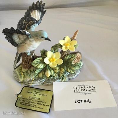 Lot 16- Twelve Porcelain Birds and Flowers