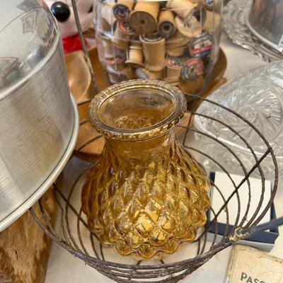 Cake tray glass with covers, Vintage Home Decor