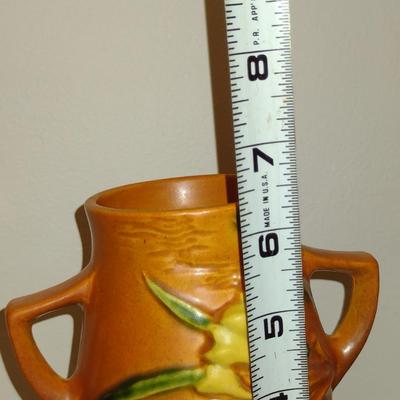 Vintage Roseville Pottery Vase- Freesia Pattern- Approx 6 1/2