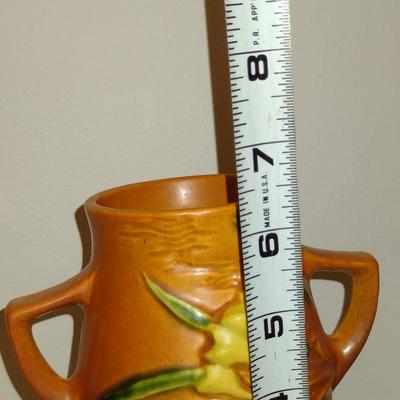 Vintage Roseville Pottery Vase- Freesia Pattern- Approx 6 1/2" Tall