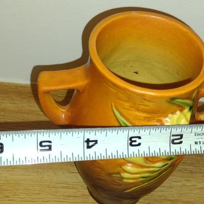 Vintage Roseville Pottery Vase- Freesia Pattern- Approx 6 1/2" Tall