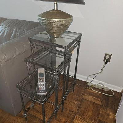 Glass and Metal Nesting Tables