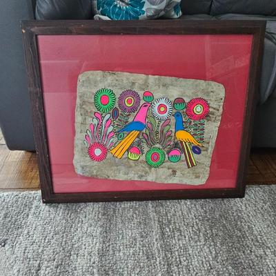 Vintage Mexican Folk Art - Bark Painting