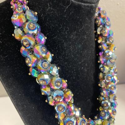 Joan Rivers iridescent necklace