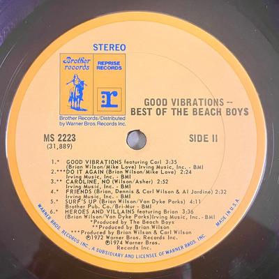 Beach Boys Vintage 33PRM Vinyl Album - "Good Vibrations - The Best of The Beach Boys"
