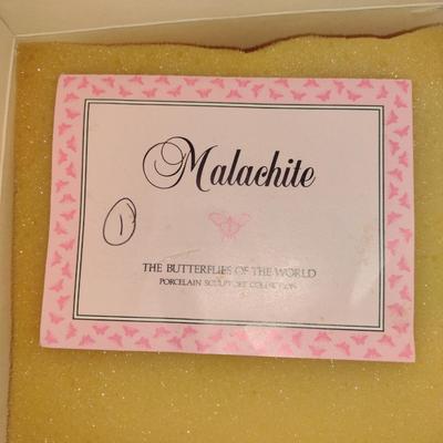 Collection of Nine Franklin Mint Butterfly Figurines with Glass and Brass Display