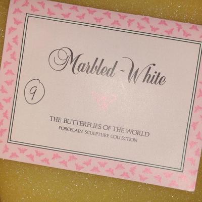 Collection of Nine Franklin Mint Butterfly Figurines with Glass and Brass Display