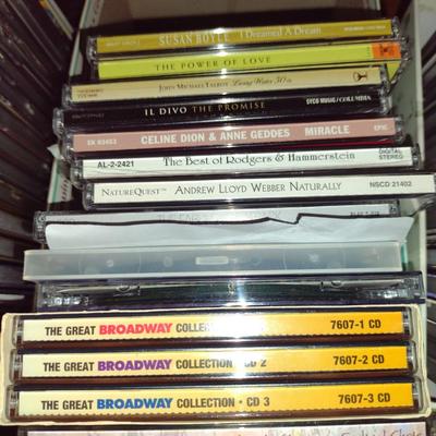 Collection of DVDs and CDs