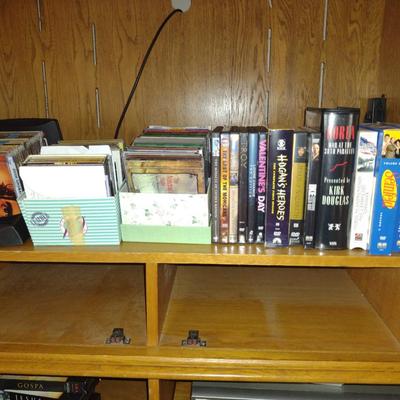 Collection of DVDs and CDs