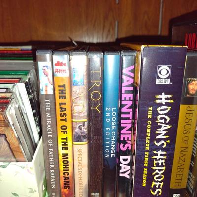 Collection of DVDs and CDs