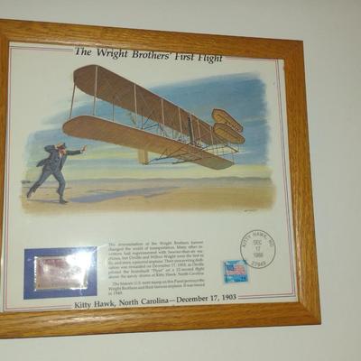 The Wright Brothers First Flight Commemorative Stamp Set- Framed Under Glass