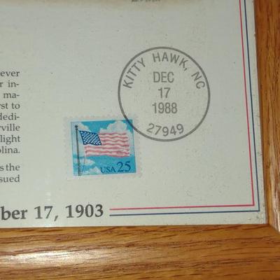 The Wright Brothers First Flight Commemorative Stamp Set- Framed Under Glass